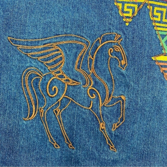 Disney Parks 25th Anniversary Hercules Embroidered Denim Jean Jacket - XL - Picture 14 of 16